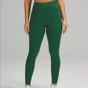 BNWOT lululemon Base Pace High-Rise Tight 28" Brushed Nulux - Everglade Green